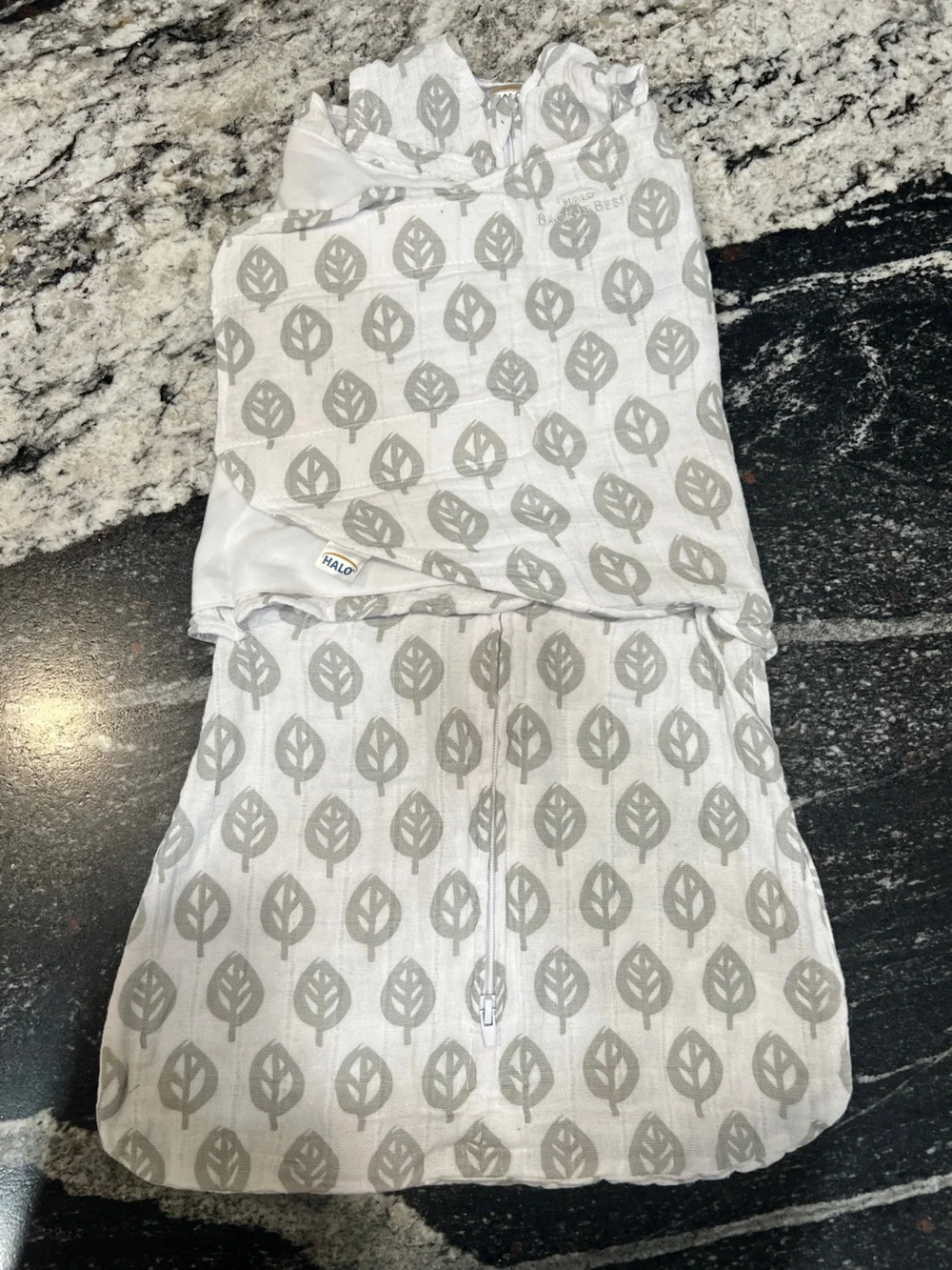 HALO SleepSack Swaddle Leaf Print Sleep Sack Small 3–6 Months